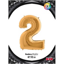 Güneş Avm Kikajoy Rakam Folyo Balon 40" Altın -2-