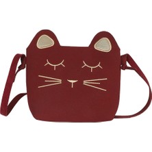 Jinyulai Kadın Kedi Motifli Crossbody Çanta - Kırmızı (Yurt Dışından)