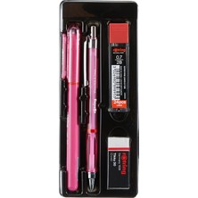 Rotring Visuclick Jel Okul Seti 0,7 Mm, Mekanik Kurşun Kalem, Uç ve Silgi Seti, Pembe