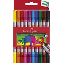 Faber-Castell 151110 - Çift Taraflı Keçeli Kalem, 10'lu Kutu, 1 Adet