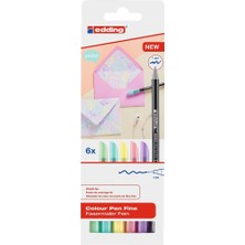 Edding 1200 Ince Uçlu Keçeli Kalem - 6 Pastel Renkli Set - Yuvarlak Uçlu 1 mm