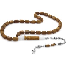 Gül Endam 925 Ayar Gümüş Püsküllü Deve Kemiği Kombinli Kapsül Kesim Kuka Tesbih