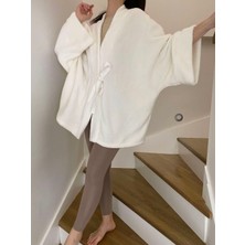 Kinua Studio Yumuşak Dokulu Kapitone Kalın Ovre Kimono - Unisex