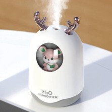 Teknomila Karikatür Hava Nemlendirici USB Mini Su Difüzör LED Lamba Buhar Makinesi Tavşan Evi