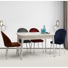 Eymense White 4 Sandalyeli Mutfak Masa Takımı