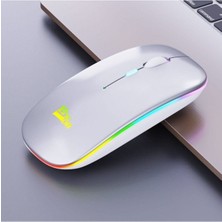 Akdoğan Group PLO-E1300 Rgb Işıklı Şarj Edilebilir Kablosuz Mouse Beyaz