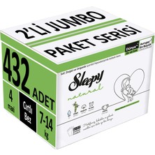 Sleepy Bebek Bezi Natural Beden:4 7-14 kg Maxi 432'li