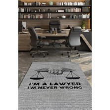 Homshtag Avukatım Asla Yanılmam Pamuklu Dokuma Tabanlı Yıkanabilir Kaymaz Avukat Halısı