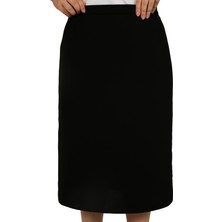 Butik Kısa, Yırtmaçlı Krep Astarlı Ofis Etek