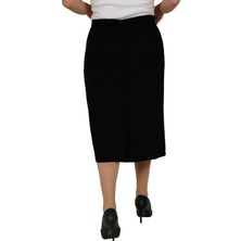 Butik Kısa, Yırtmaçlı Krep Astarlı Ofis Etek