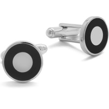 Okyanus Silver Siyah Mineli Göz 925 Ayar Gümüş Kol Düğmesi