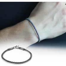 Okyanus Silver El İşçiliği Modern Foxtail 1000 Ayar Gümüş Kazaz Erkek Bileklik