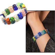 Okyanus Silver El İşçiliği Murano Cam Sanatı Çakra Rolex Kadın Bileklik