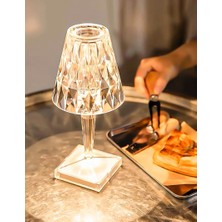 Bekaze Kristal Şarjlı Masa Lambası LED Abajur Dokunmatik + Kumandalı Rgbw Model