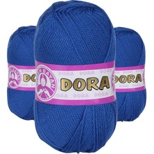 Dora 3 Adet Dora El Örgü Ipi Yünü 100 gr 016 Saks Mavi