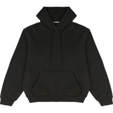 Welly Jones Siyah Oversize Kapüşonlu Sweatshirt