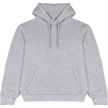 Welly Jones Gri Oversize Kapüşonlu Sweatshirt