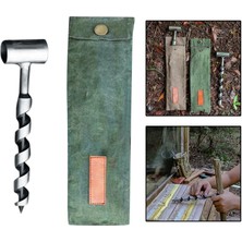 Ahşap Burgu Bushcraft Backpacking Punch Survival Çok Alet El Auger Anahtarı Yeşil 20MM