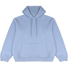 Welly Jones Mavi Oversize Kapüşonlu Sweatshirt