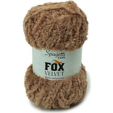 Spagetti Yarn Fox Velvet Koyu Bej Kadife El Örgü Ipliği
