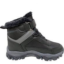 Callion 06F Deri Çocuk Sneakers Bot Siyah Füme