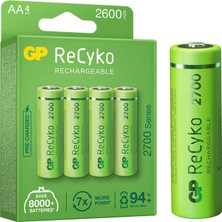 Gp Recyko Aa 2600 Mah Şarjlı 4lü Pil GP270AAHCE-2EB4 GPRHC272E001