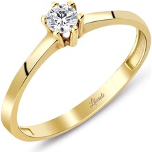 Lilarote 6 Tırnaklı Tektaş Mini Altın Yüzük