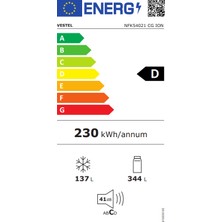 Vestel NFK54021 Cg Ion 481 Lt No-Frost Buzdolabı