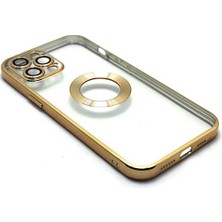 Enfein Apple iPhone 12 Pro Ile Uyumlu Kılıf Kamera Korumalı Magneticsafe Uyumlu Arka Kapak Gold