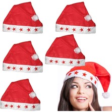 Pandoli Elyaf Yetişkin Yıldız Işıklı Noel Baba Şapkası 6 Adet