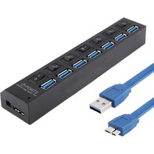 SZYKD 4 Bağlantı Noktası USB 3.0 Hub, Süper Hız 5gbps, Tak ve Oynat, Destek 1 Tb (Siyah) (Yurt Dışından)