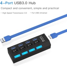 SZYKD 4 Bağlantı Noktası USB 3.0 Hub, Süper Hız 5gbps, Tak ve Oynat, Destek 1 Tb (Siyah) (Yurt Dışından)