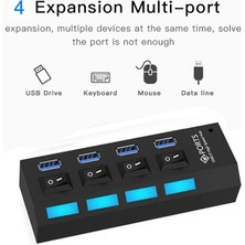 SZYKD 4 Bağlantı Noktası USB 3.0 Hub, Süper Hız 5gbps, Tak ve Oynat, Destek 1 Tb (Siyah) (Yurt Dışından)