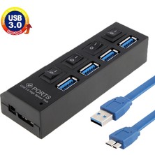 SZYKD 4 Bağlantı Noktası USB 3.0 Hub, Süper Hız 5gbps, Tak ve Oynat, Destek 1 Tb (Siyah) (Yurt Dışından)