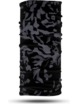 Dair Aksesuar Siyah Kamuflaj Desenli Motosiklet Bandana Boyunluk Outdoor Balaklava