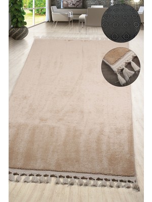 Bonny Home Relax Vizon Saçaklı Leke Tutmaz Yumuşak Kaymaz Taban Modern Yıkanabilir Yolluk