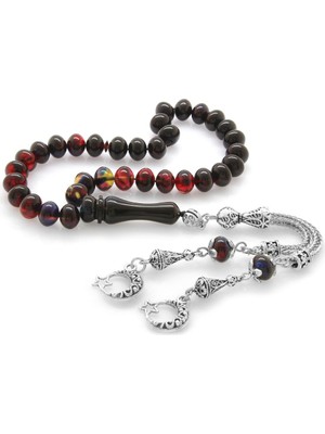 Tesbihname Kararmaz Metal Ayyıldız Püsküllü Tekerlek Kesim Süzme Bonibon Ateş Kehribar Tesbih