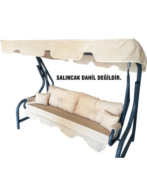 Nelson 3 Kişilik Lüks Vip Düğmeli Salıncak Minderi Cappuccino Bahçe Minderi