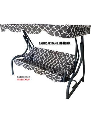 Nelson 3 Kişilik Salıncak Minder Seti Süngersiz Kılıfı Karaçatı Bahçe Minderi