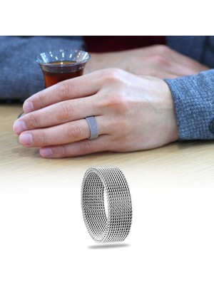 Gül Endam Kazaziye Tasarım Gümüş Renkli 917 Kalite Steel Çelik Erkek Yüzük (22)
