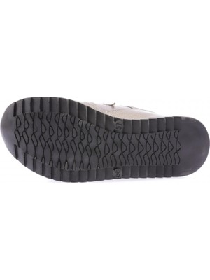 DGN M887 Kadin Bağcikli Kalin Taban Silver Taşli Sneakers Ayakkabi