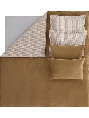 Yataş Bedding CharMe Estie Çift Kişilik Xl Kadife Saten Nevresim Takımı - Camel