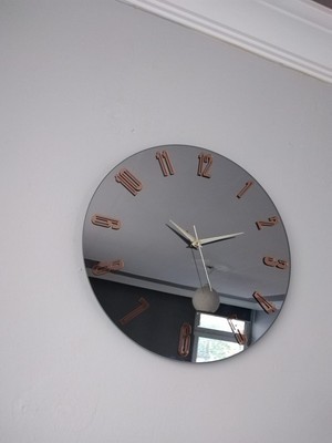 Harika Crown Gerçek Ayna Dekoratif Duvar Saati 40 cm