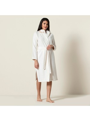 Chakra Alface Kadın Bornoz Ekru