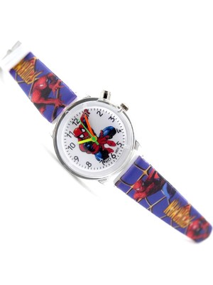 Schulzz Spiderman Örümcek Figürlü Işıklı Çelik Saat