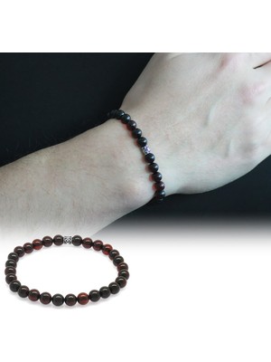 Okyanus Silver Küre Kesim Kırmızı Doğal Damla Kehribar Bileklik