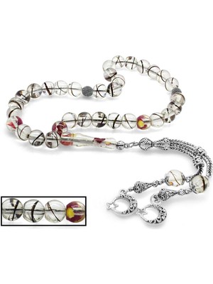 Okyanus Silver Kararmaz Metal Püsküllü Kişiye Özel Saç Teli İçerir Tesbih