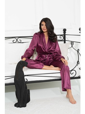 for you in&out 2'li Hem İçeride Hem Dışarıda Mor Pijama Takım S27392