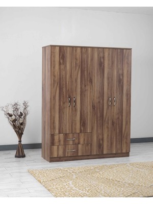 Tocco Mobilya Masal 4 Kapaklı 2 Çekmeceli Gardırop