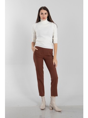 Feminist Kahve Yüksek Bel Kalem Pantolon 3974034.05